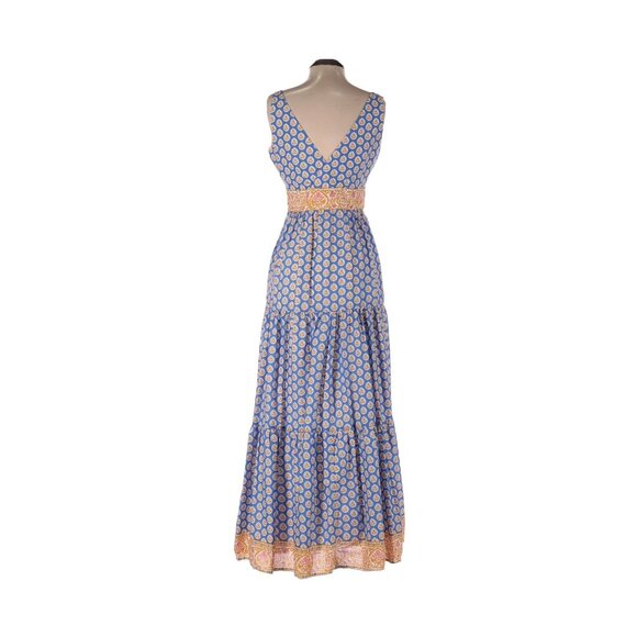 NWT J.Crew Point Sur Tiered Maxi in Braga Vintage Peri Royal Blockprint Dress 10 - Picture 3 of 4